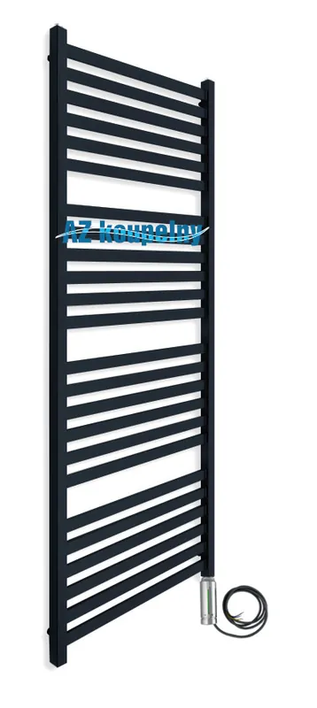Uitverkoop Elektrický radiátor Neriet Capri černá mat, el. tyč s termostatem RC chrom, 600 x 1436 mm