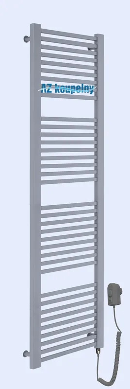 Elektrický hranatý žebřík Neriet Quadro Duo šedá, 600 x 1700 mm, šedá el. tyč EL.05RE Superprijs