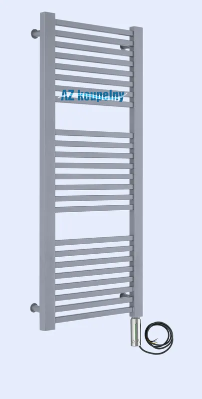 Elektrický hranatý žebřík Neriet Quadro Duo světle šedá, 500 x 1140 mm, termostat RC chrom Must-Have