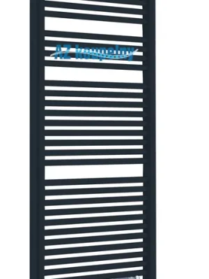 Značkový Elektrický rovný žebřík Neriet Paris černá matná, el. topná tyč RC chrom, 500 x 1712 mm