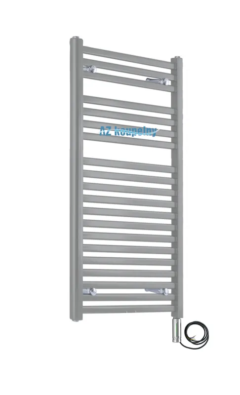 Elektrický koupelnový radiátor Neriet Paris světle šedá, termostat RC chrom, 600 x 944 mm Bestel Nu