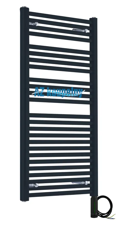 Populair Elektrický žebřík do koupelny Neriet Paris antracit, termostat RC černá mat, 600 x 1232 mm