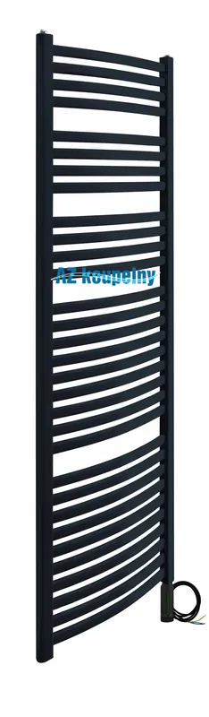 Elektrický otopný žebřík do koupelny Neriet Paris Rondo-N, barva černá matná, elektrický termostat RC černý matný, rozměr 500 x 1712 mm Express Levering