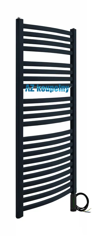 Elektrický radiátor do koupelny Neriet Paris Rondo-N, barva antracit, termostat RC černý matný, rozměr 600 x 1232 mm Superprijs