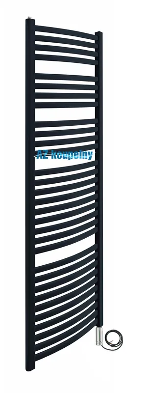 Op = Op Elektrický žebřík do koupelny Neriet Paris Rondo-N, barva černá matná, termostat RC chrom, rozměr 600 x 1712 mm