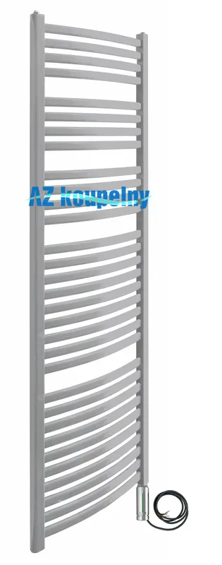 Elektrický koupelnový radiátor Neriet Paris Rondo-N, barva světle šedá, el. topná tyč s termostatem RC chrom, rozměr 600 x 1712 mm Beperkte Voorraad