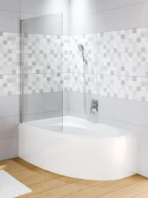 Vanová zástěna otočná Riho NOVIK Z108 Lyra, čiré sklo 6 mm, levé provedení, 150 x 90 cm Speciale Aanbieding