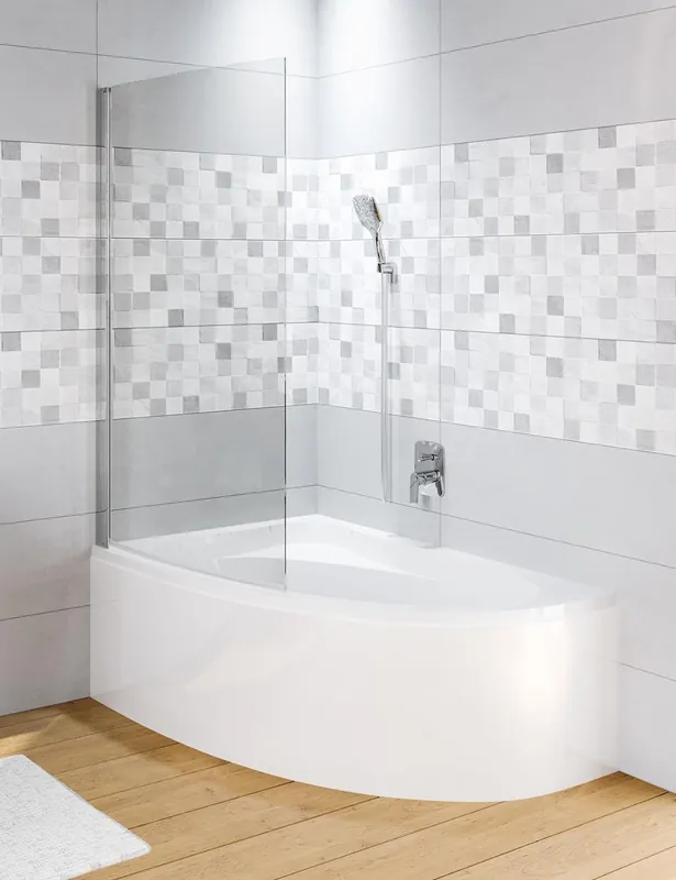 Vanová zástěna otočná Riho NOVIK Z108 Lyra, čiré sklo 6 mm, levé provedení, 150 x 90 cm Speciale Akce