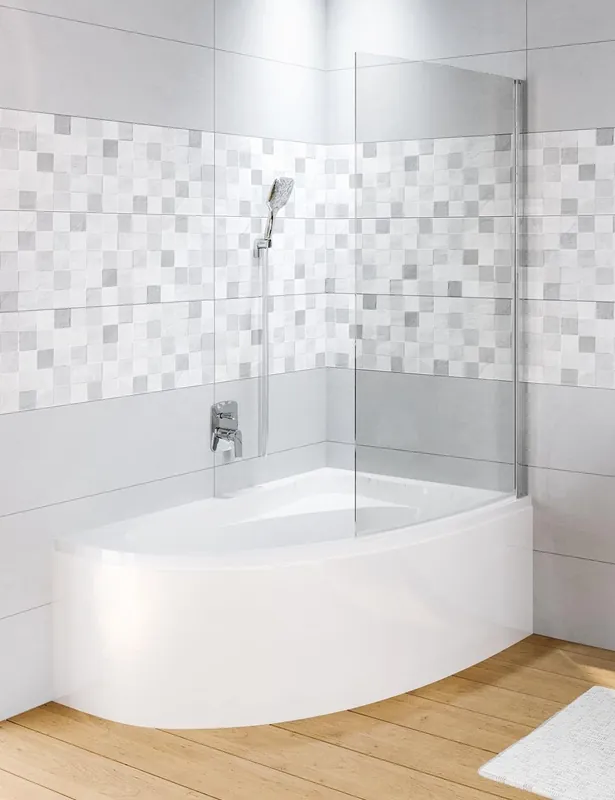 Vanová otočná zástěna Riho NOVIK Z108 Lyra, pravé provedení, čiré sklo 6 mm, 150 x 90 cm Lage Prijs