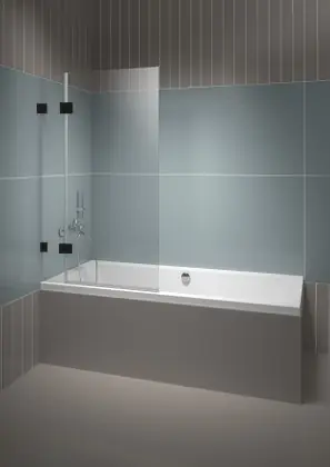 Fabrieksprijs Vanová zástěna dvou dílná Riho SCANDIC NXT X109 - 100 cm, otevírání dovnitř, černá, levá