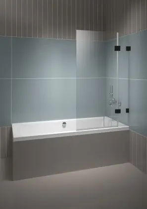 Beste Prijs Vanová zástěna dvou dílná Riho SCANDIC NXT X109 - 100 cm, otevírání dovnitř, černá, pravá