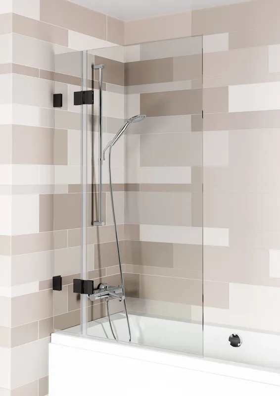 Tijdelijk Beschikbaar Vanová zástěna Riho SCANDIC NXT X109V, 2 segmenty s levým otevíráním ven, černá, 95 cm