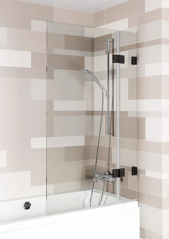 Vanová zástěna Riho SCANDIC NXT X109V, 2 segmenty s pravým otevíráním ven, černá, 95 cm Hoge Kwaliteit
