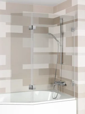 Poslední Šance Skleněná vanová zástěna Riho SCANDIC NXT X500 pro vany Geta 160 cm a vany Doppio, stranová varianta pravá, barva chrom, 1115 mm