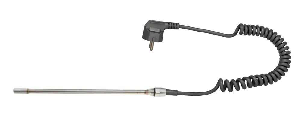 Elektrická topná tyč bez termostatu se zástrčkou Tradeko EL.05, T0002 silver, výkon 300 W Betrouwbaar